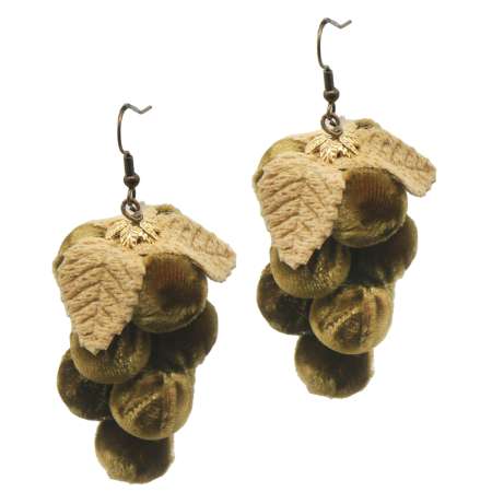 vintage earrings gold brown grapes